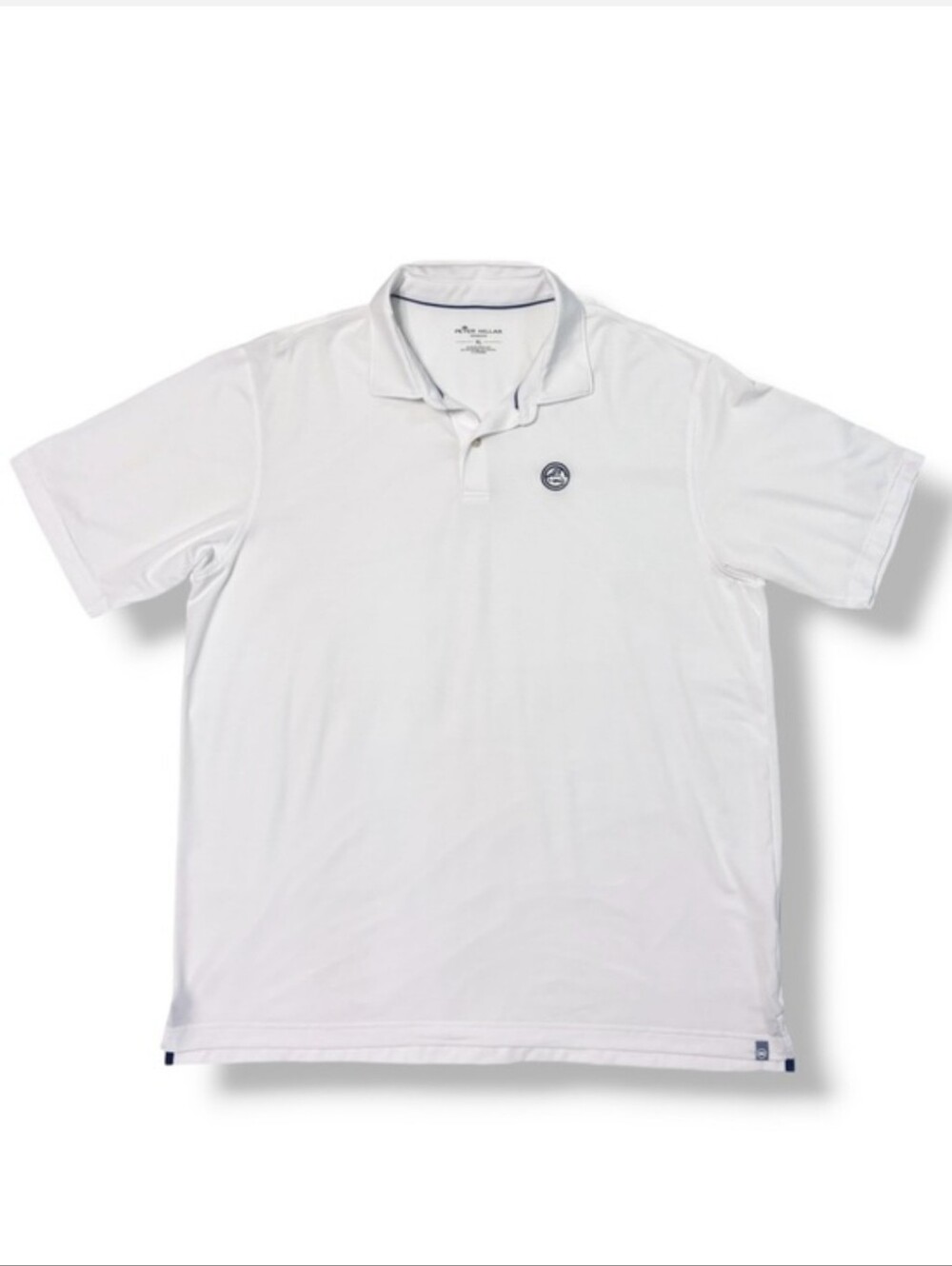 PETER MILLAR Seaside White Short Sleeve Polo Size XL Boca Raton Resort Logo